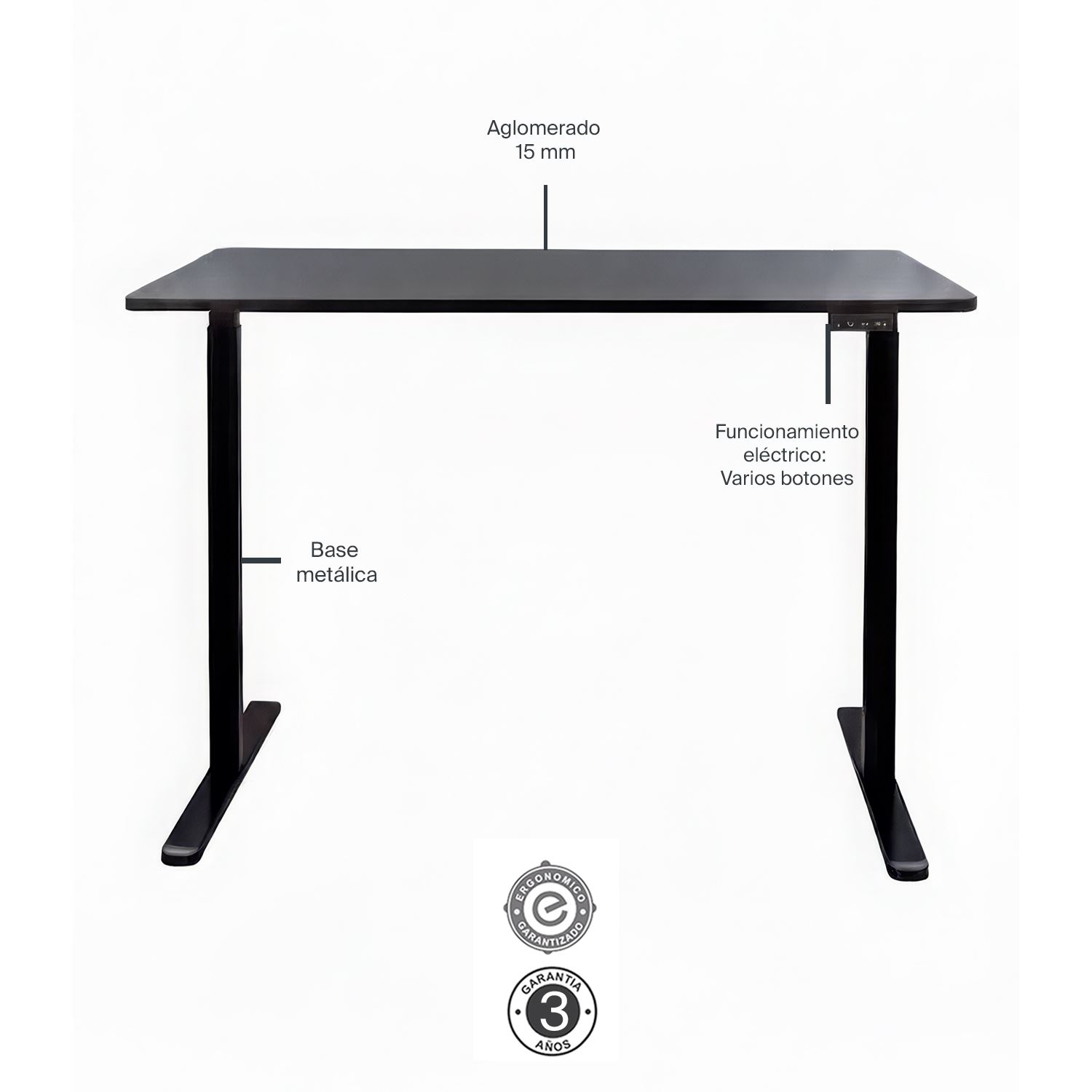 Escritorio Regulable Slide Negro Ofideas